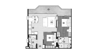 Apartment floor plan, 2 bedrooms in Hythe condominium No. 11021