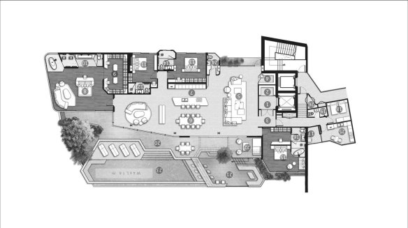 Penthouse floor plan, 5 bedrooms in Hythe condominium No. 11024 (2D)